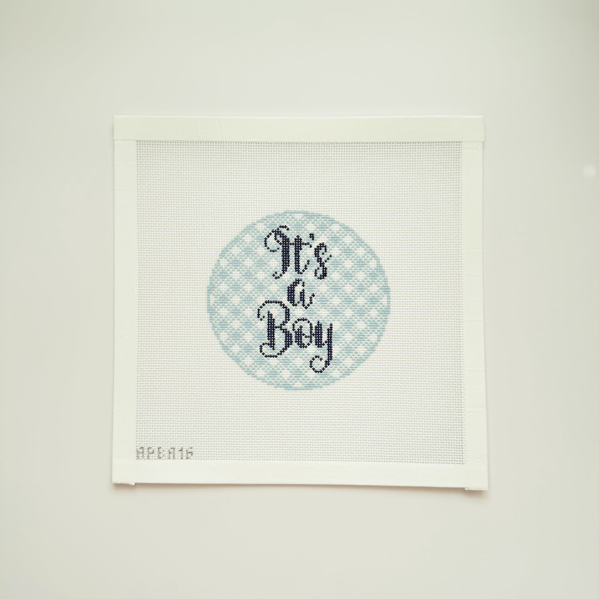 APBA16 - "Its a Boy" Gingham Round