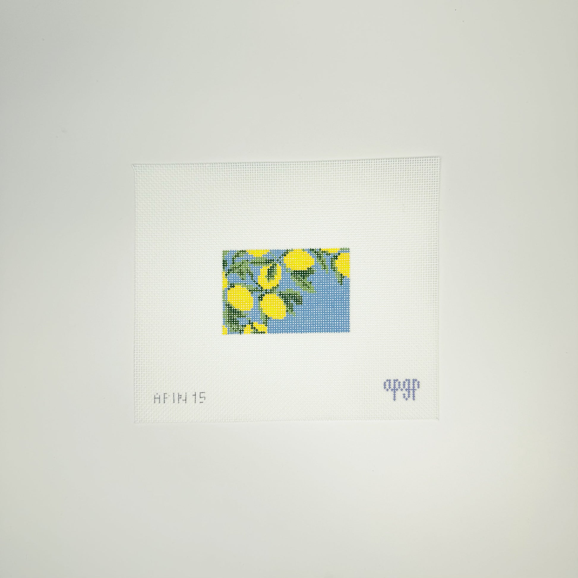 APIN15 - Lemons on Blue - Luggage Tag Insert