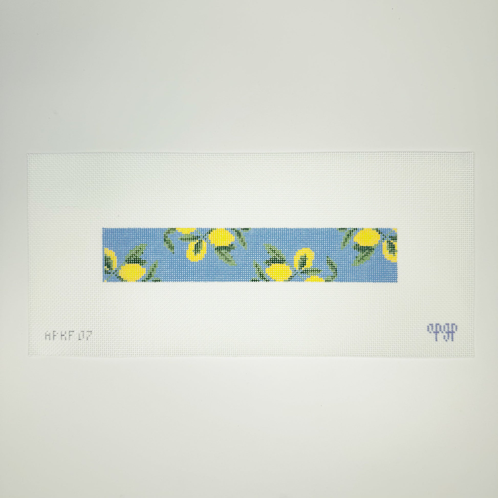 APKF07 - Lemons on Blue - Solid Blue Key Fob