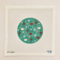 APCH65 - Teal Vintage Christmas Round - 18M 4.5" Round - S27