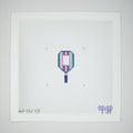 APIN19 - Striped Pickleball Paddle with letter chart - 2 x 2" Insert