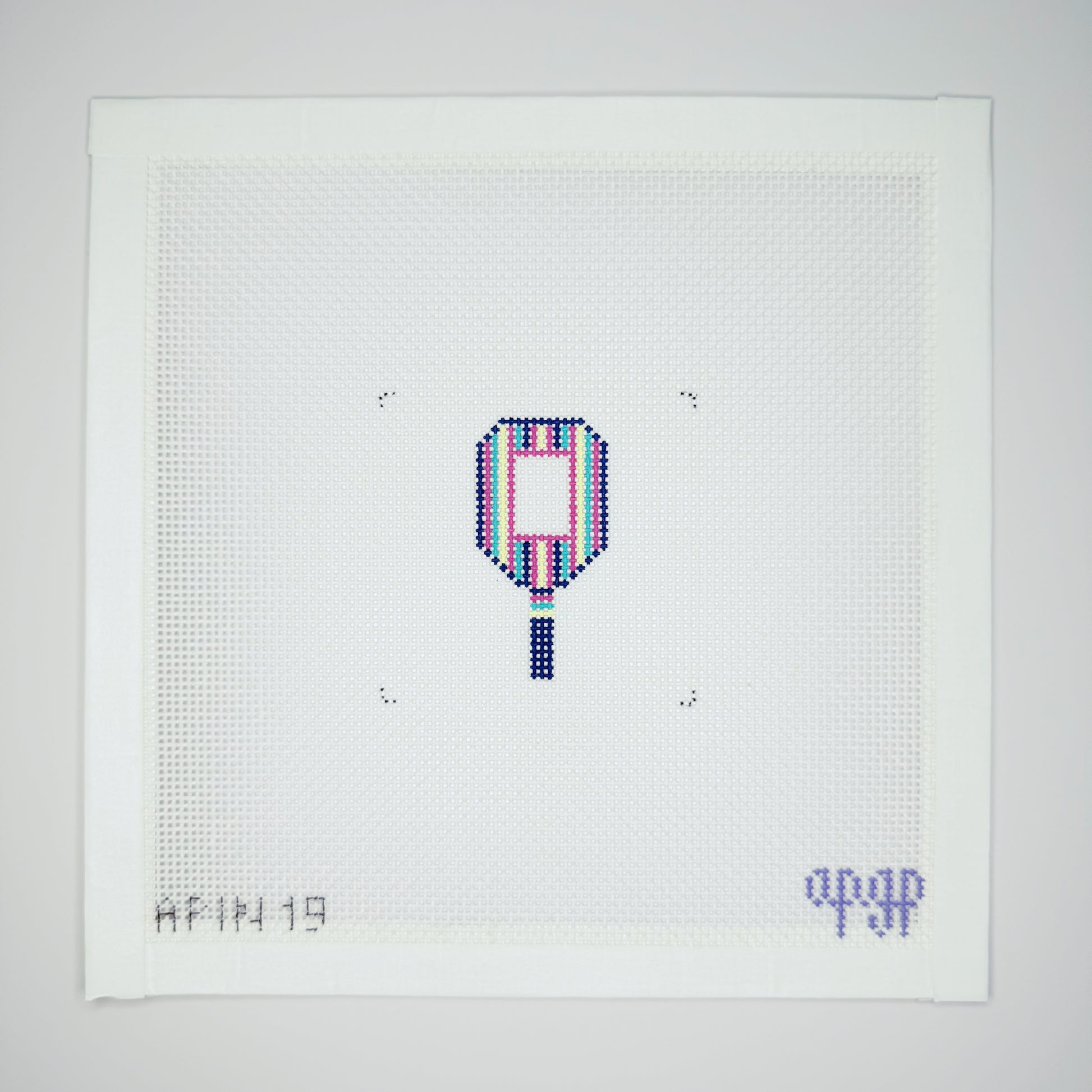 APIN19 - Striped Pickleball Paddle with letter chart - 2 x 2" Insert