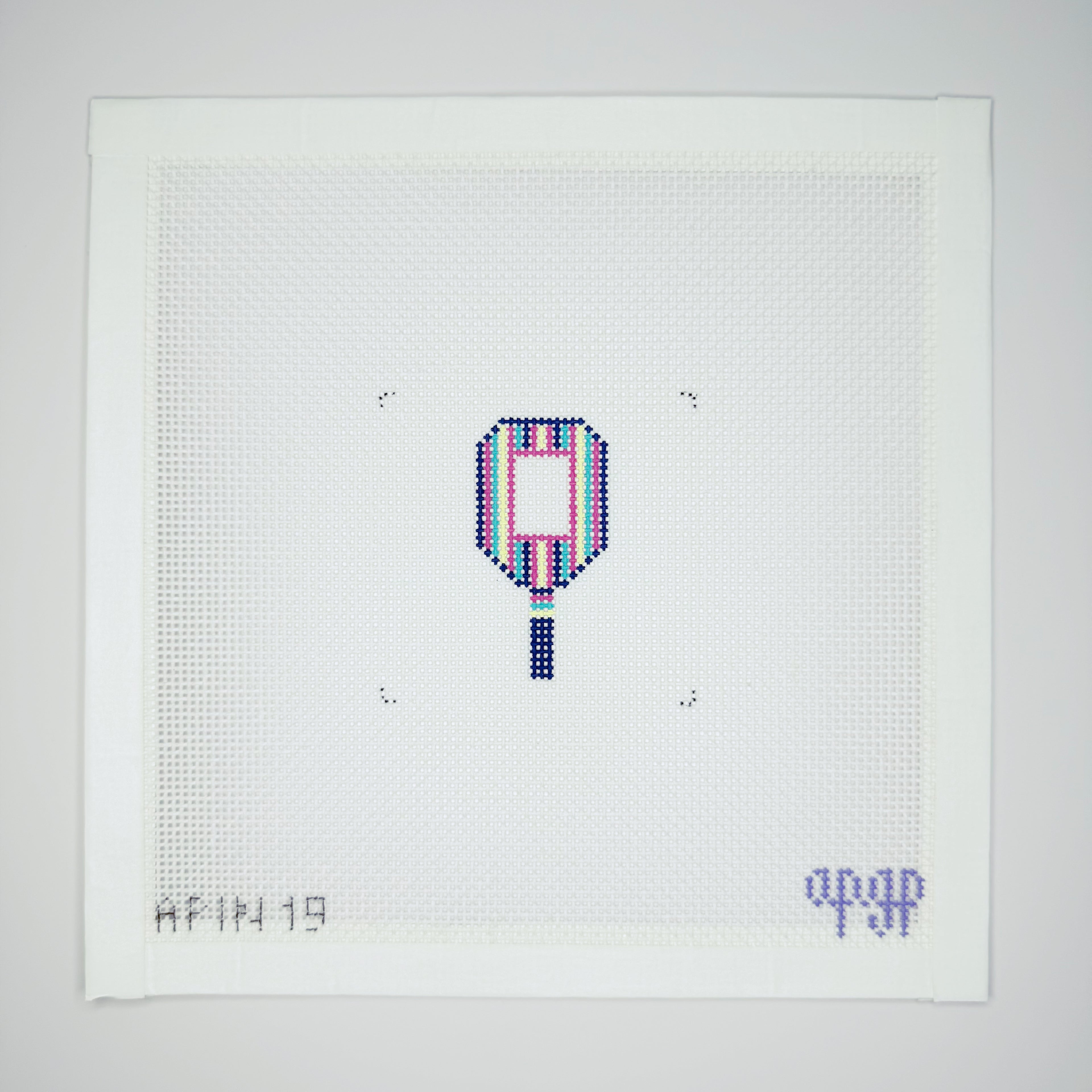 APIN19 - Striped Pickleball Paddle with letter chart - 2 x 2" Insert