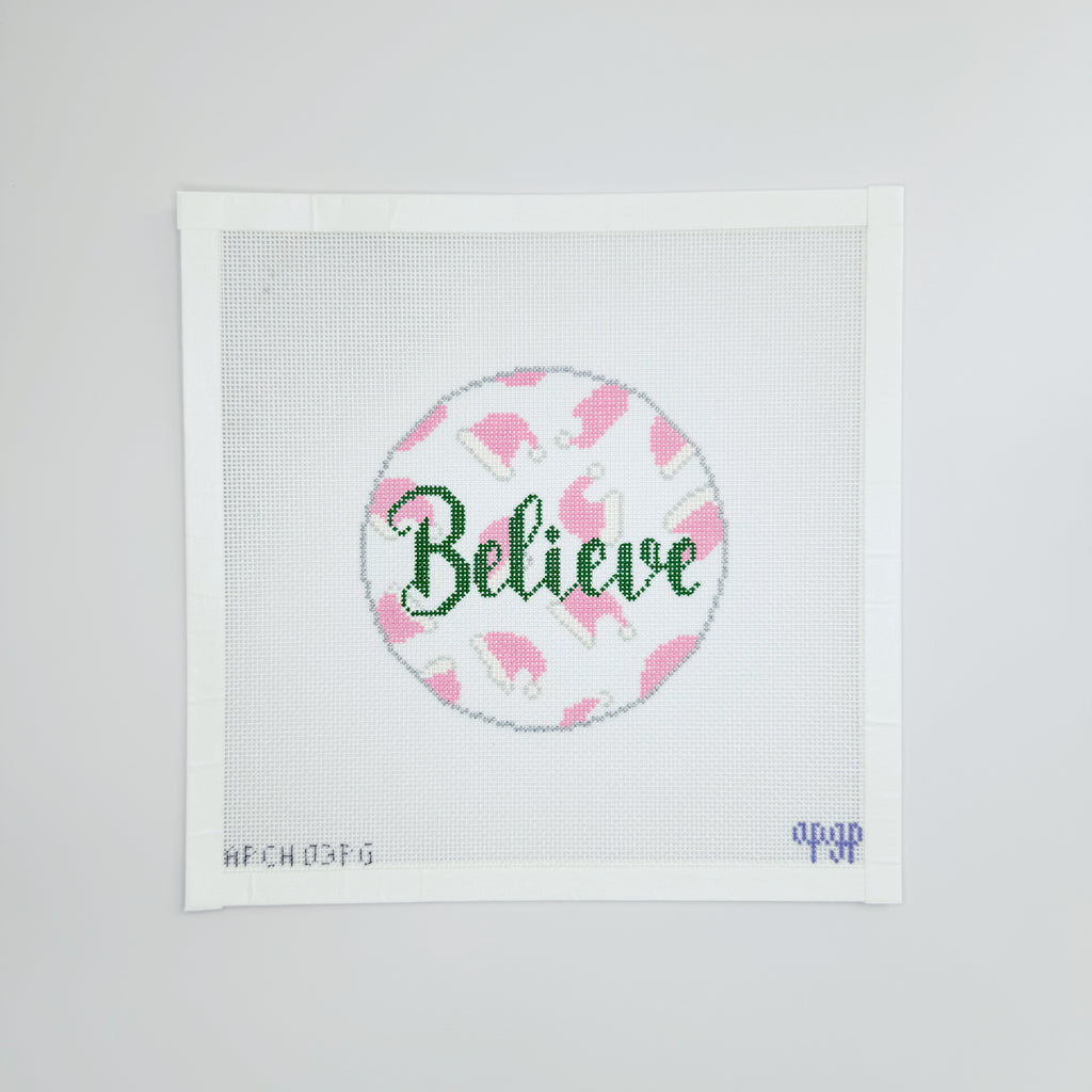 APCH03PG - "Believe" Santa Hats Pink