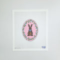 APEA13 - Pink Chocolate Bunny Oval - 18M 3.5 x 5"