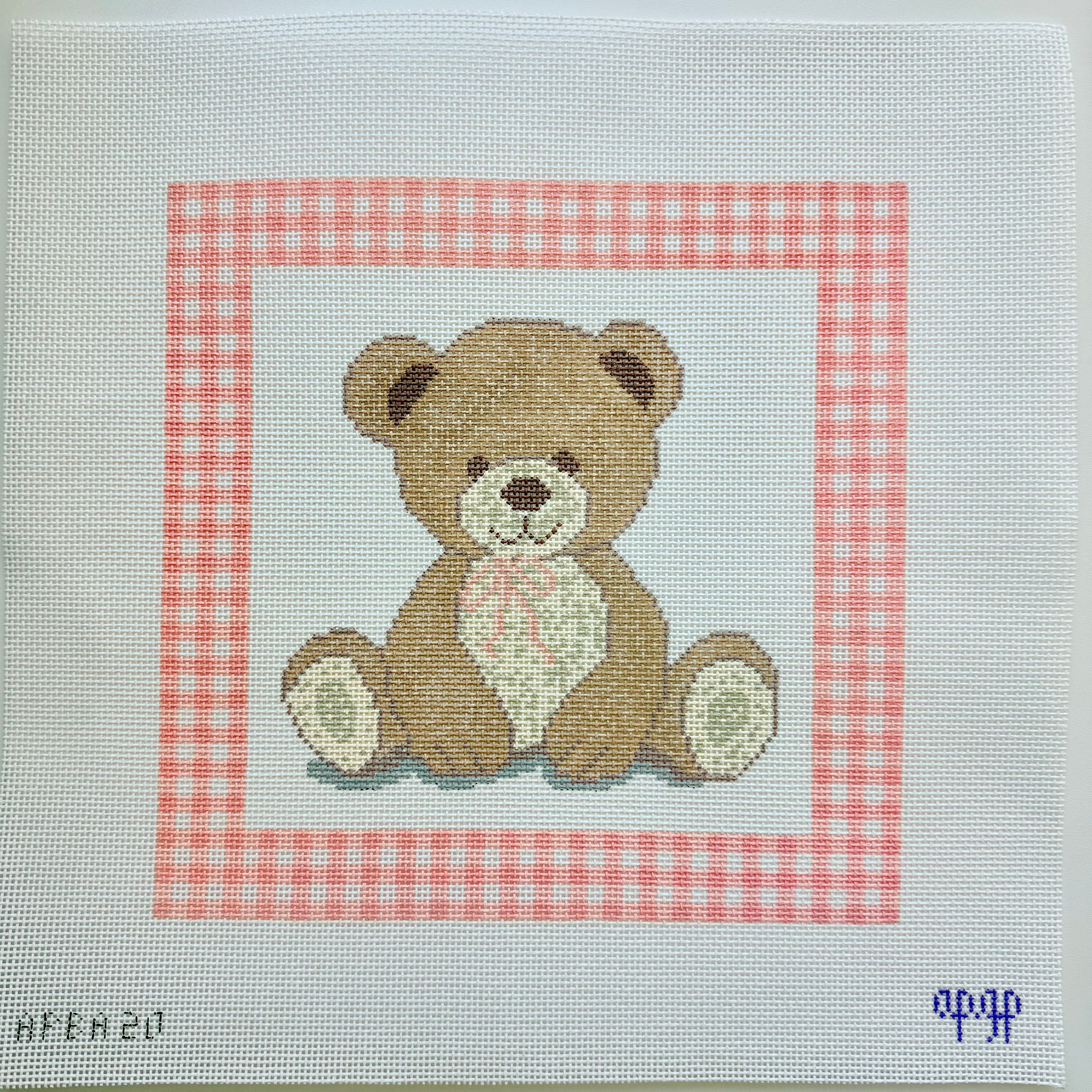 APBA20 -  Lovey Bear with Pink Gingham  - 13M 10" x 10" - S26