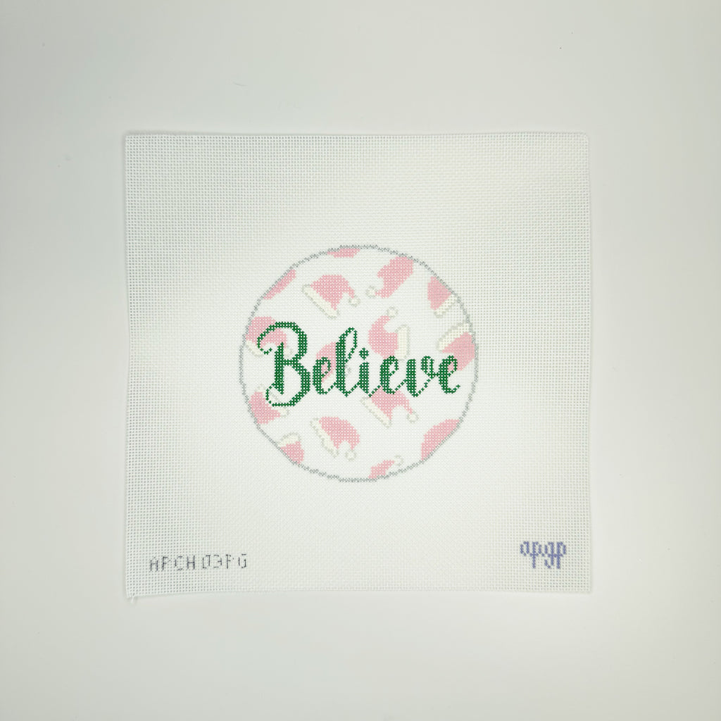 APCH03PG - "Believe" Santa Hats Pink