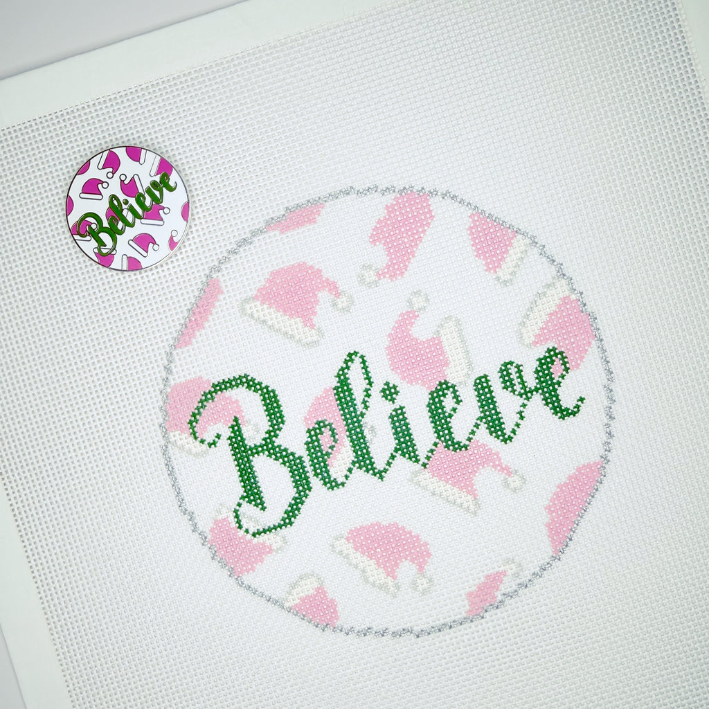 Believe with Santa Hats - Needle minder