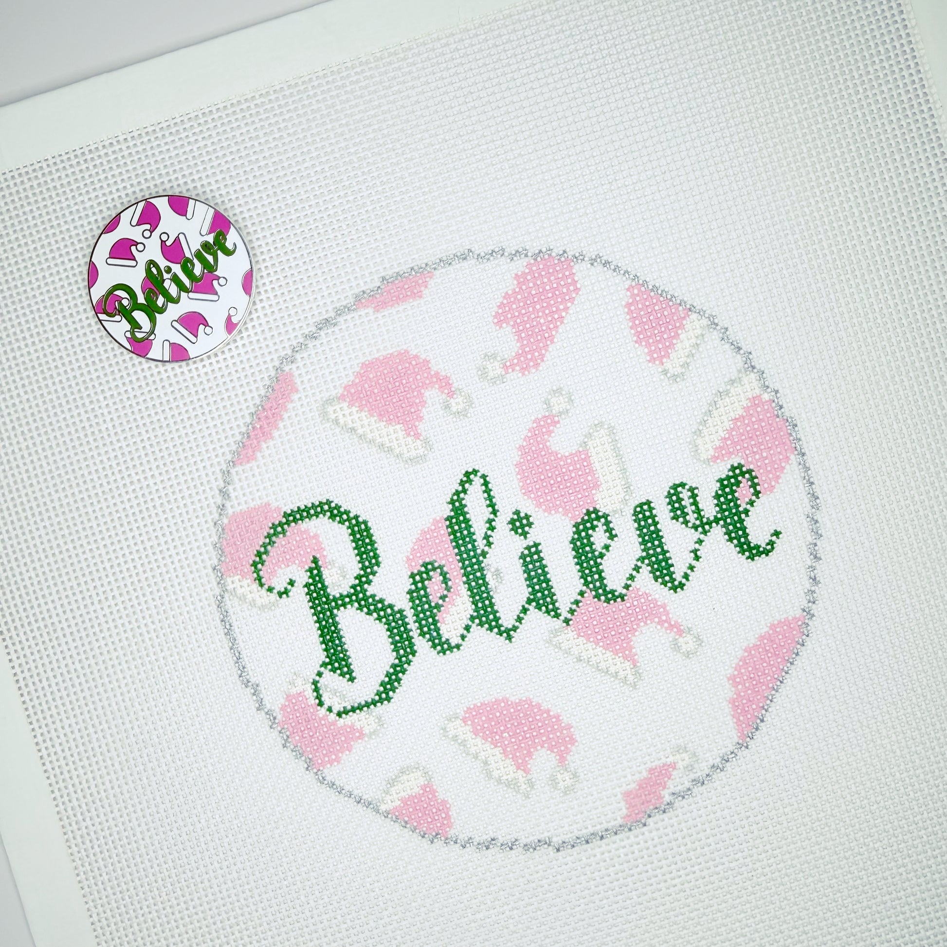 Believe with Santa Hats - Needle minder
