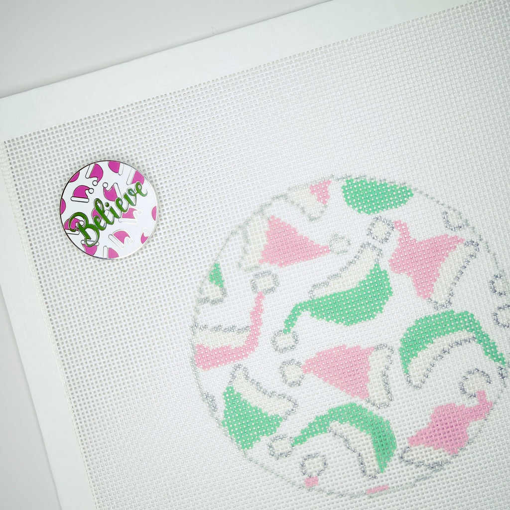 Believe with Santa Hats - Needle minder