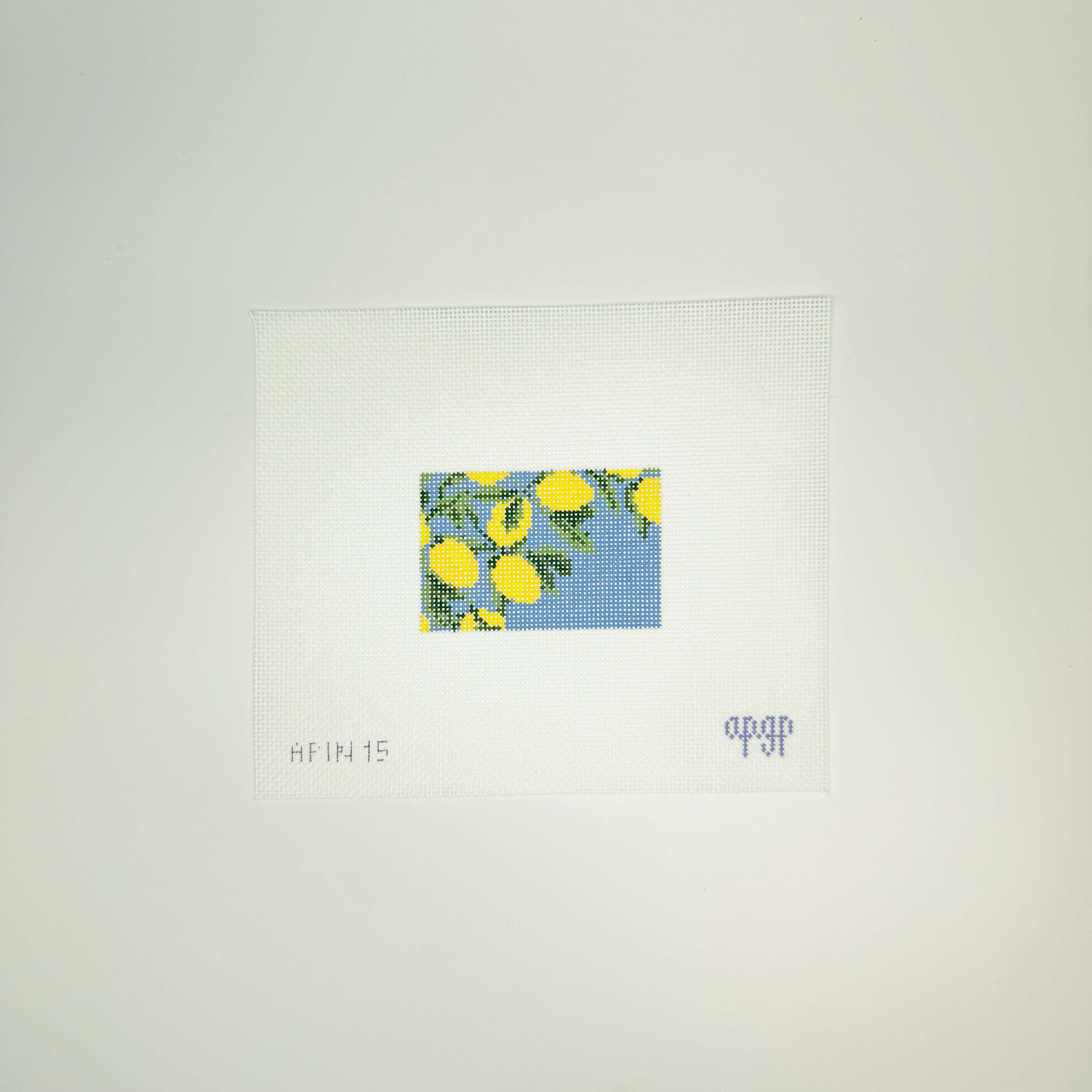 APIN15 - Lemons on Blue - Luggage Tag Insert