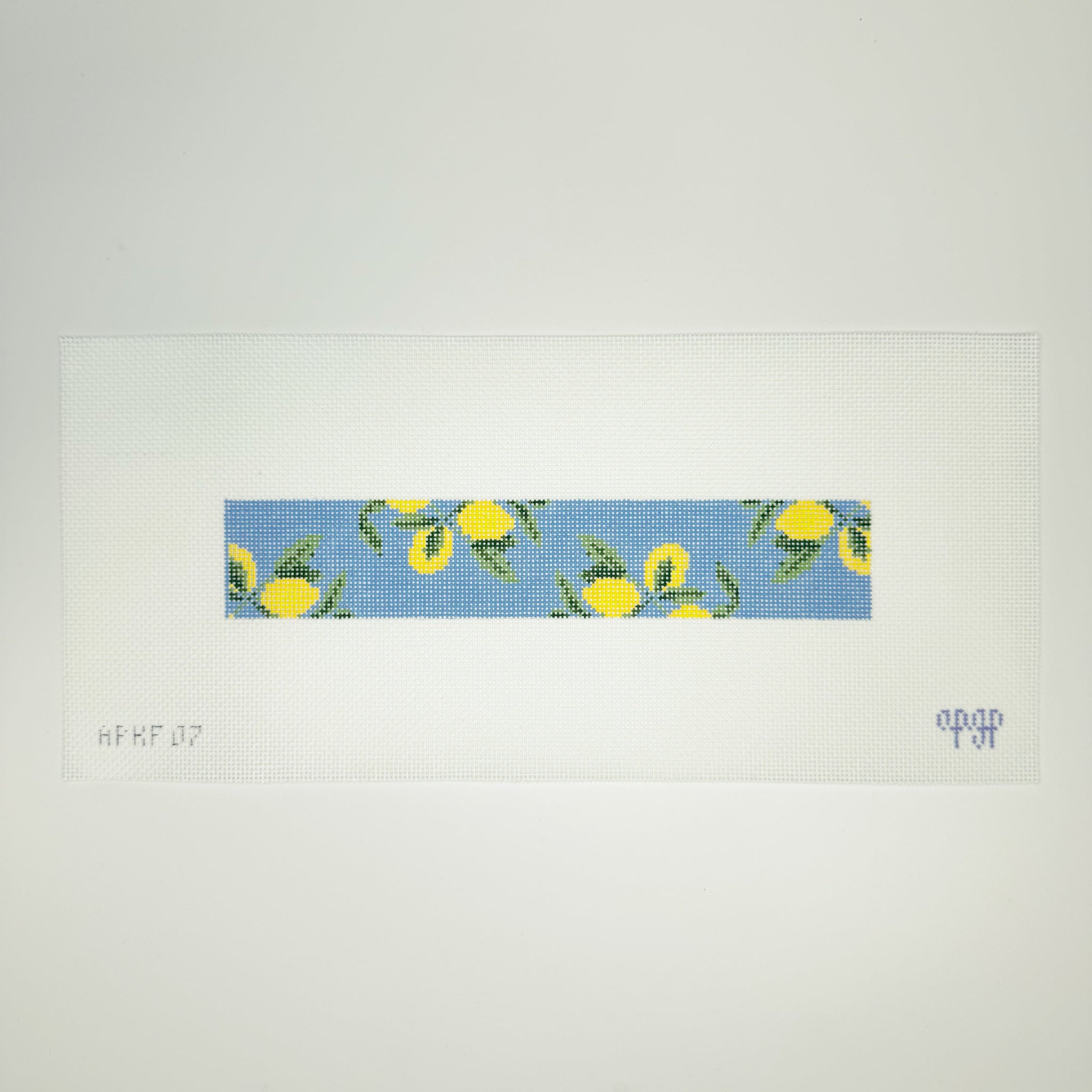 APKF07 - Lemons on Blue - Solid Blue Key Fob