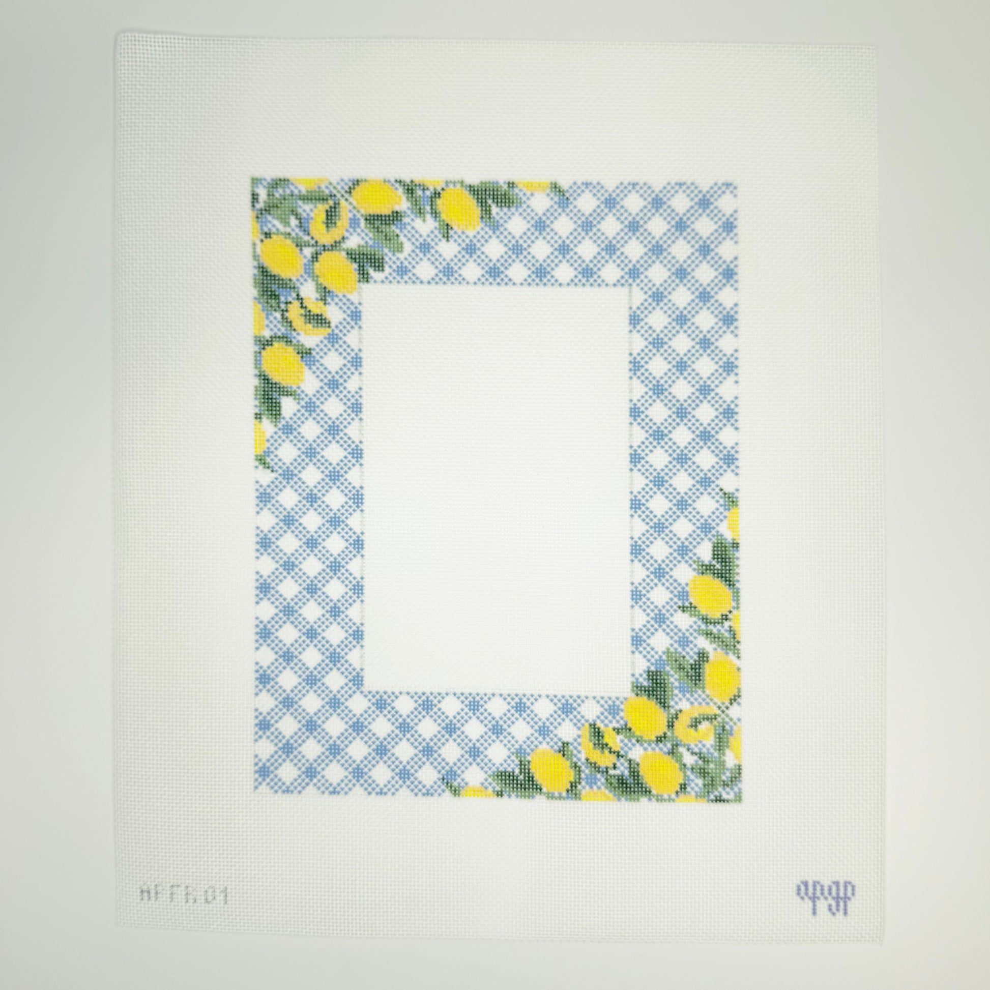 APFR01 - Lemons on Blue - Gingham Frame