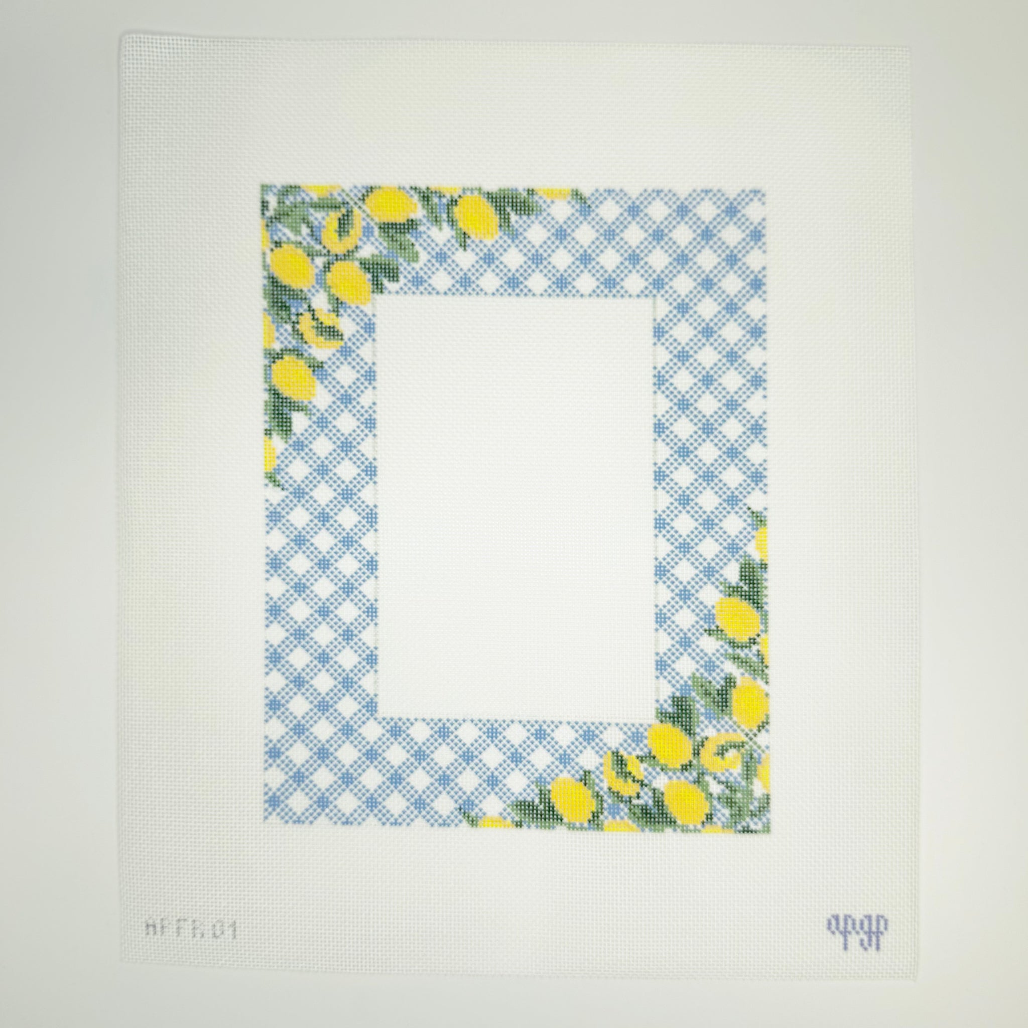 APFR01 - Lemons on Blue - Gingham Frame