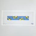 APKF07 - Lemons on Blue - Solid Blue Key Fob