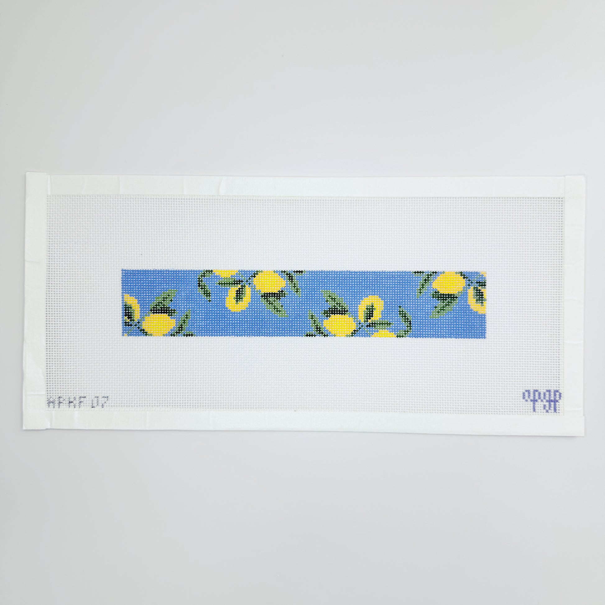 APKF07 - Lemons on Blue - Solid Blue Key Fob