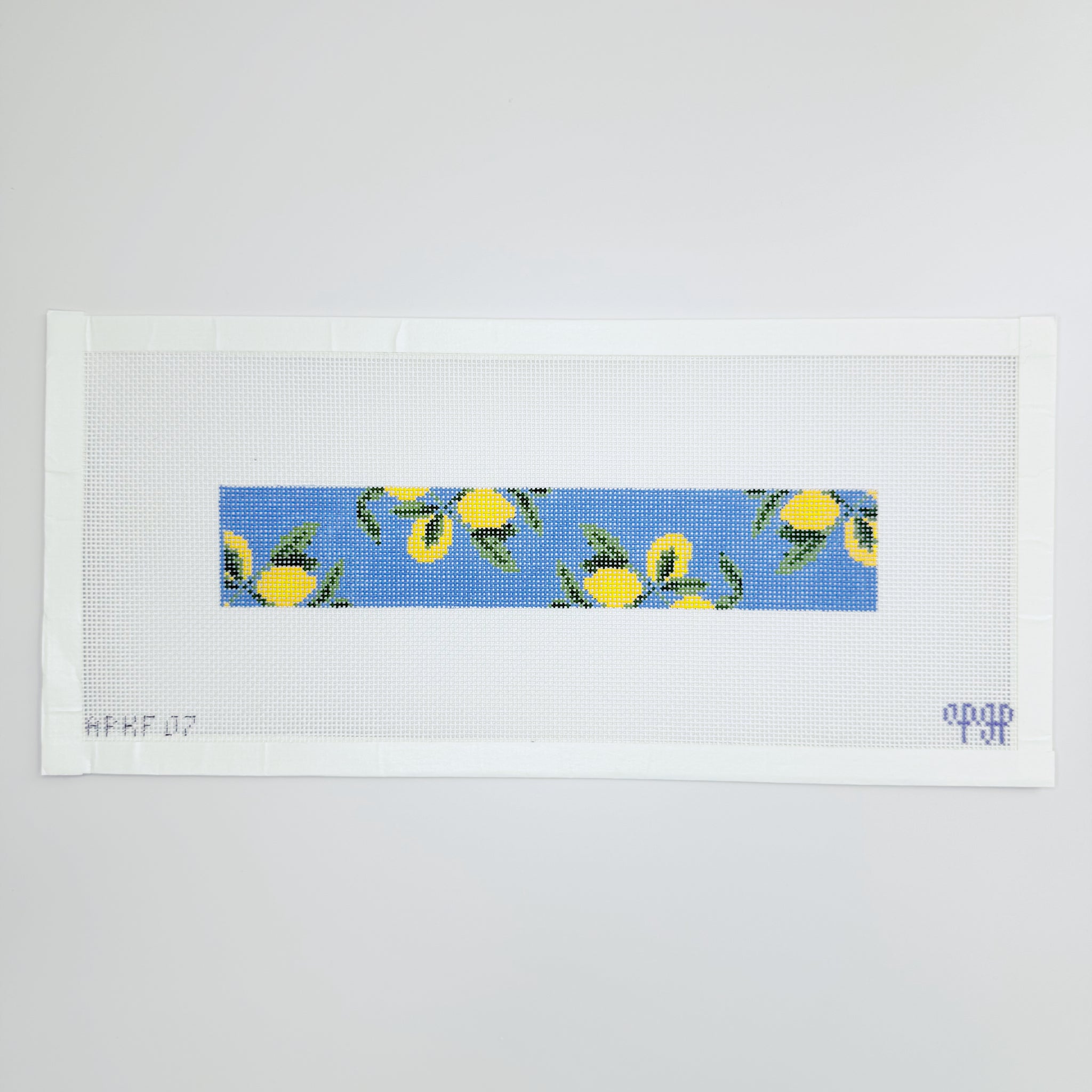 APKF07 - Lemons on Blue - Solid Blue Key Fob