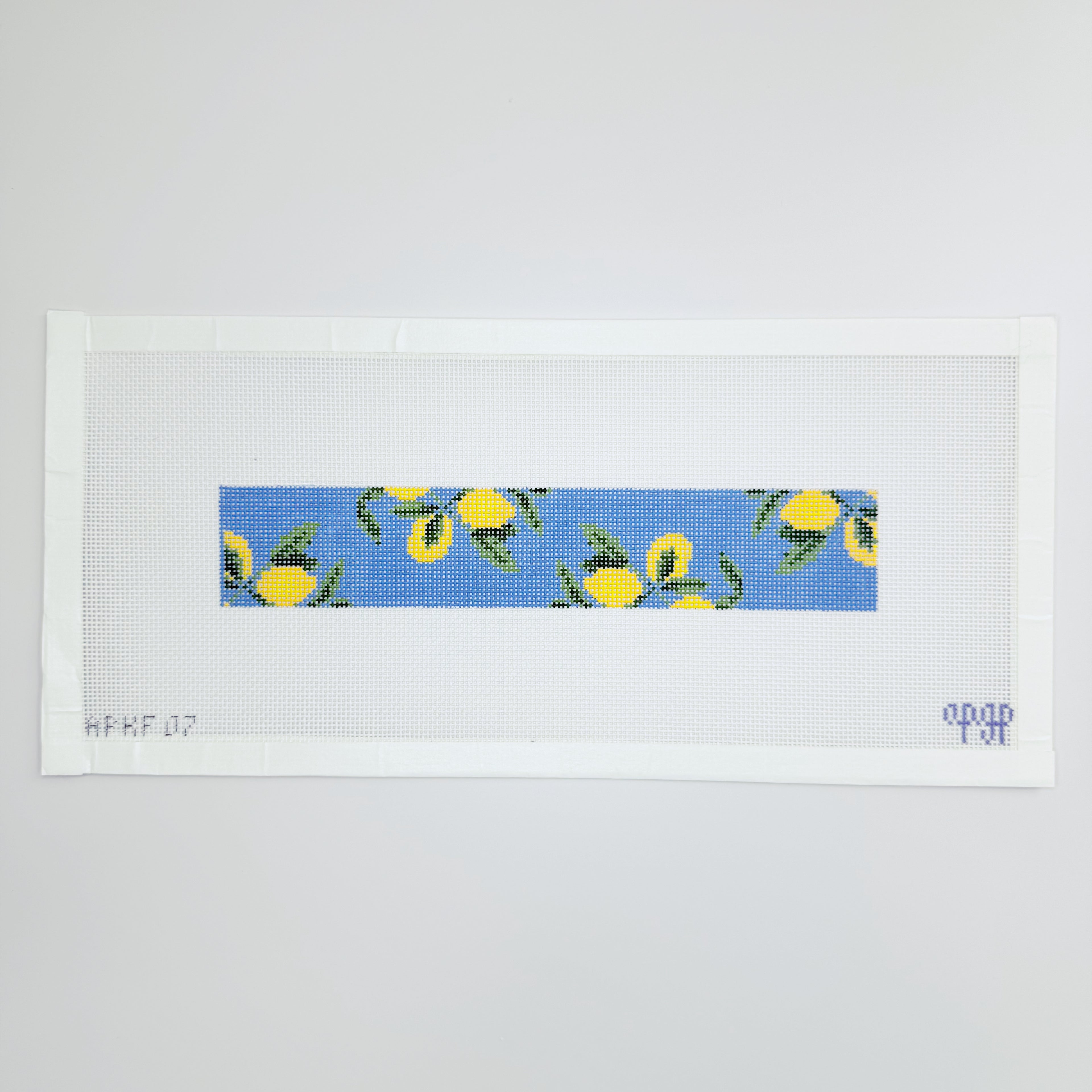 APKF07 - Lemons on Blue - Solid Blue Key Fob
