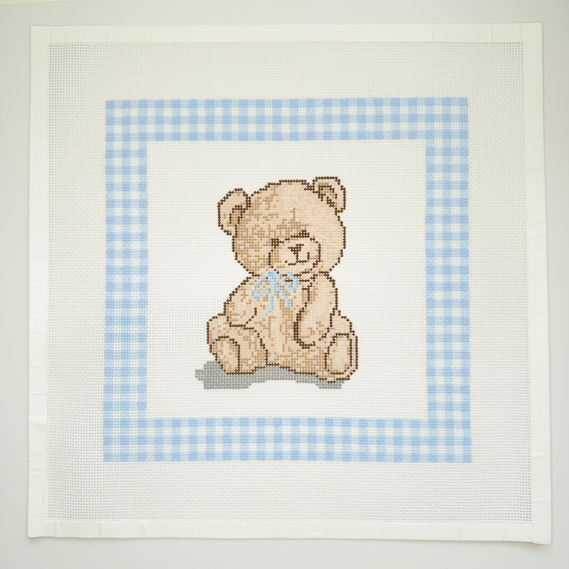 Bear Lovey with Gingham Border - APBA12 & APBA13