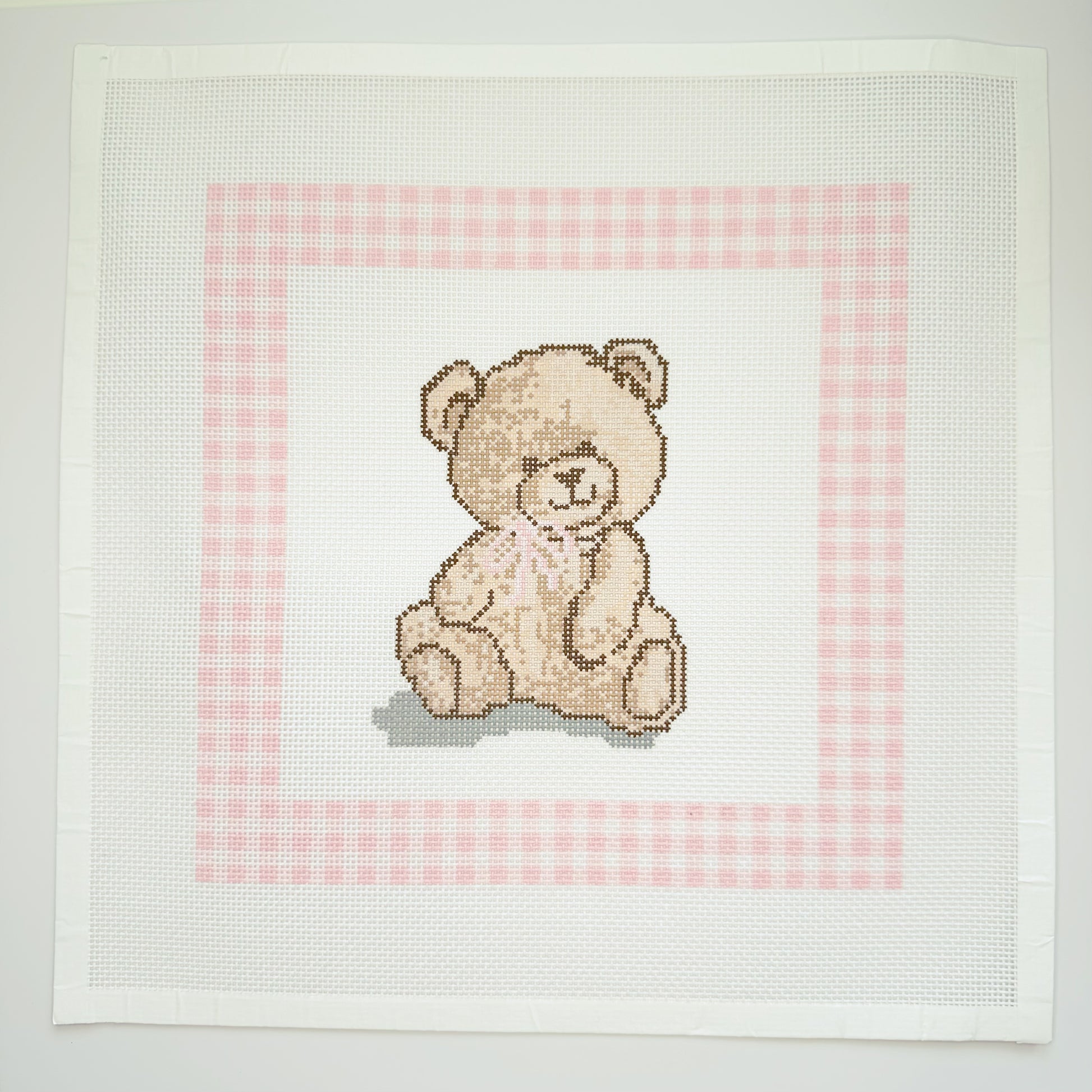 Bear Lovey with Gingham Border - APBA12 & APBA13