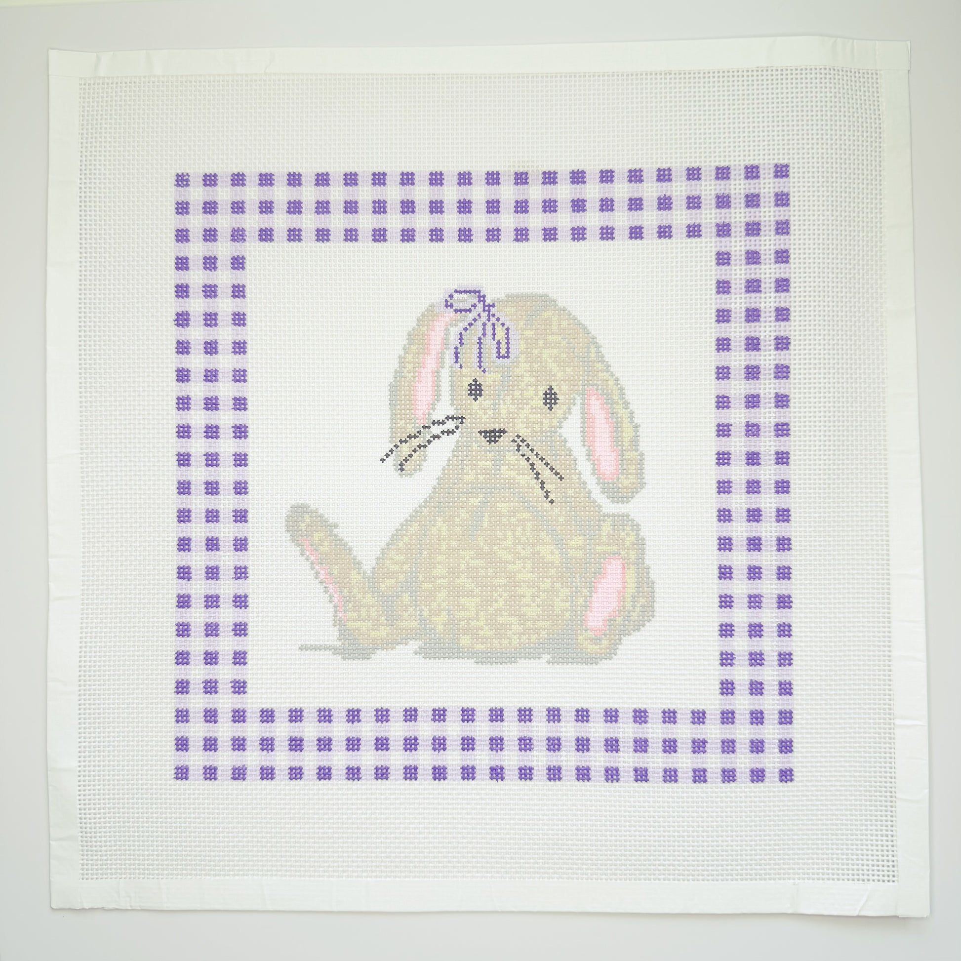 APBA14 - Bunny Lovey with Gingham Border